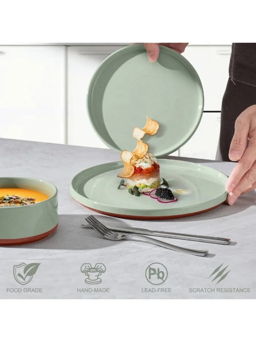 Modern 12-Piece Stoneware Dinnerware Set for 4 | Stylish & Durable Tableware